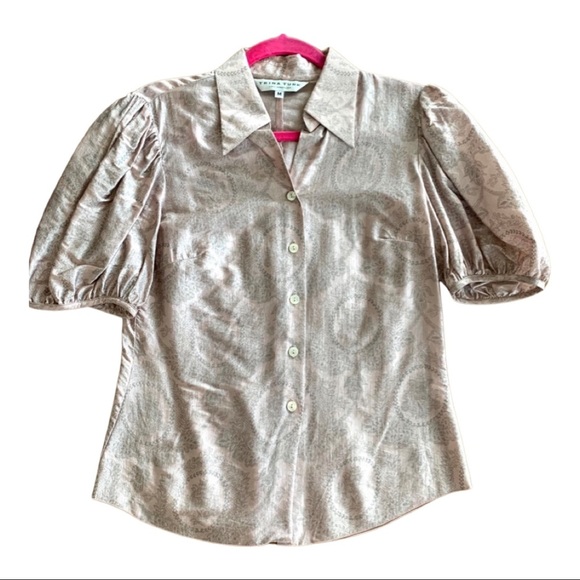 💕HP💕Trina Turk pink paisley print blouse - Picture 1 of 6